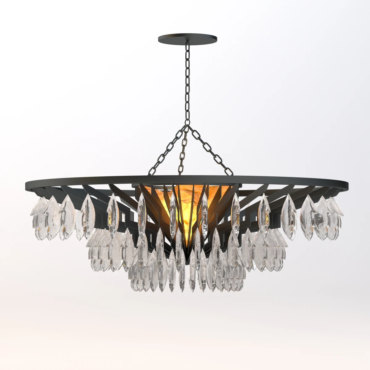 Rock Crystal Chandelier 3D Model_01