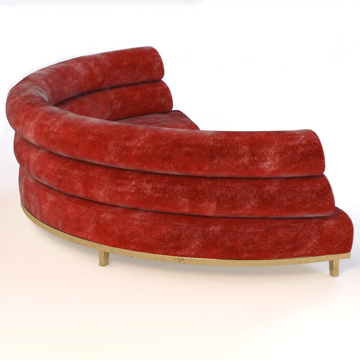 Round Booth Banquette Sofa 3D Model_04