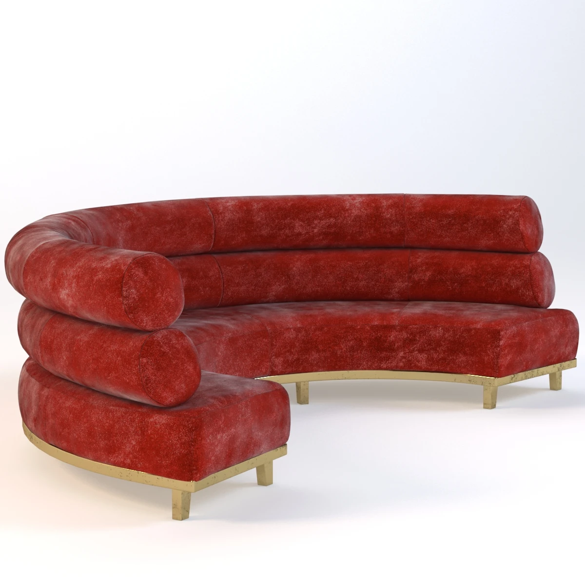 Round Booth Banquette Sofa 3D Model_01