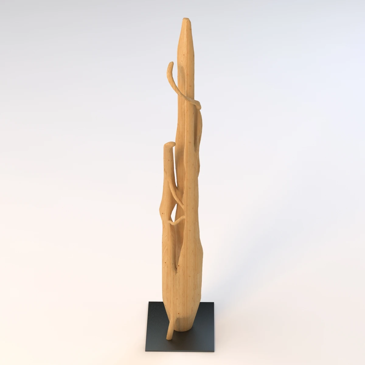 Sahta Maoli Wooden Sculpture 3D Model_03