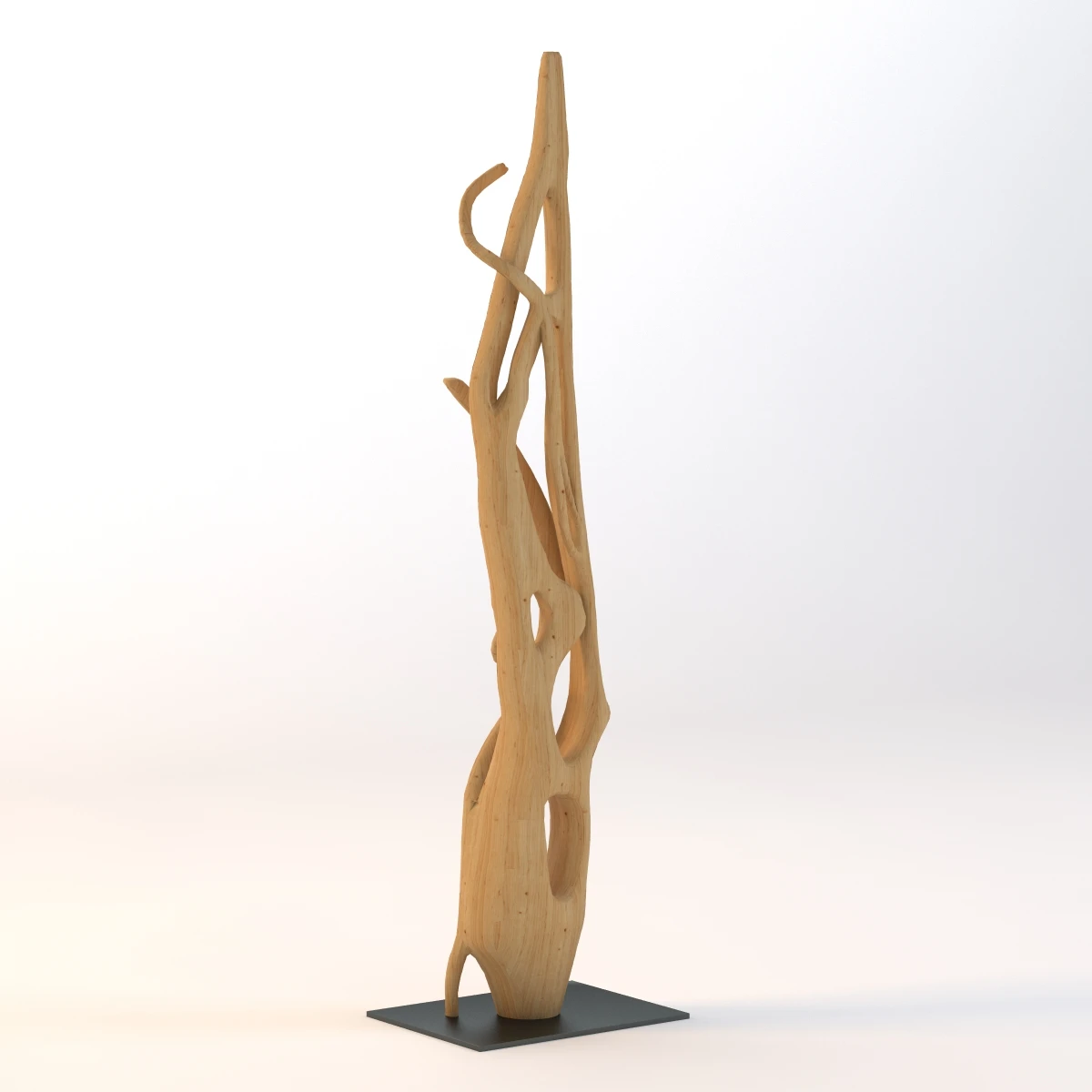 Sahta Maoli Wooden Sculpture 3D Model_01