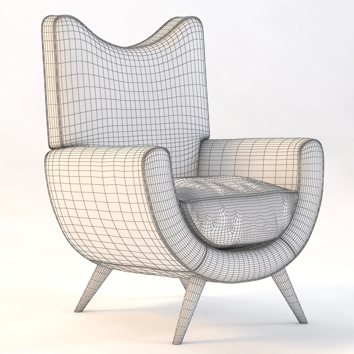 Salon Ambassador Chair By Jean Royere 3D Model_09