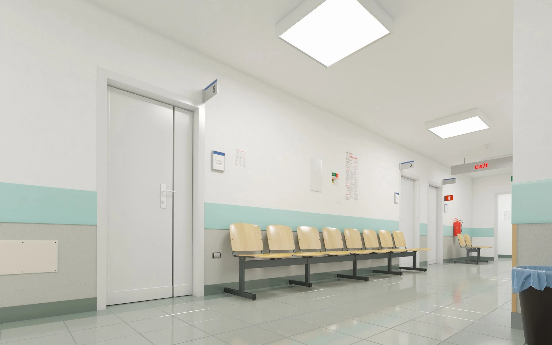 019 Hospital Hallway Corridor 3D Model_08