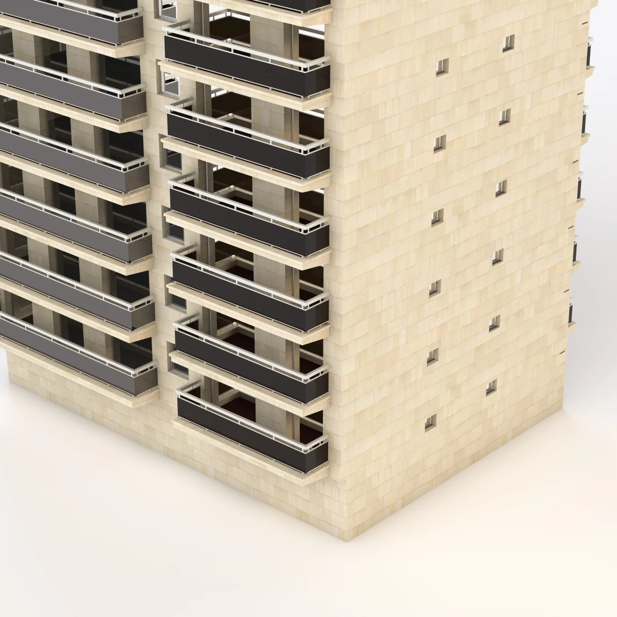 Apartment Building In Paris 3D Model_03