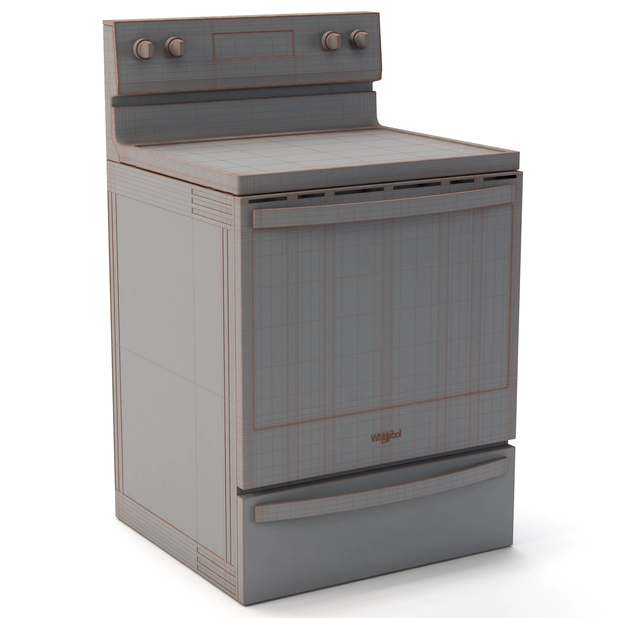 6.4 cu ft Freestanding Electric Range with Frozen Bake Technology WFE775H0HZ 3D Model_06