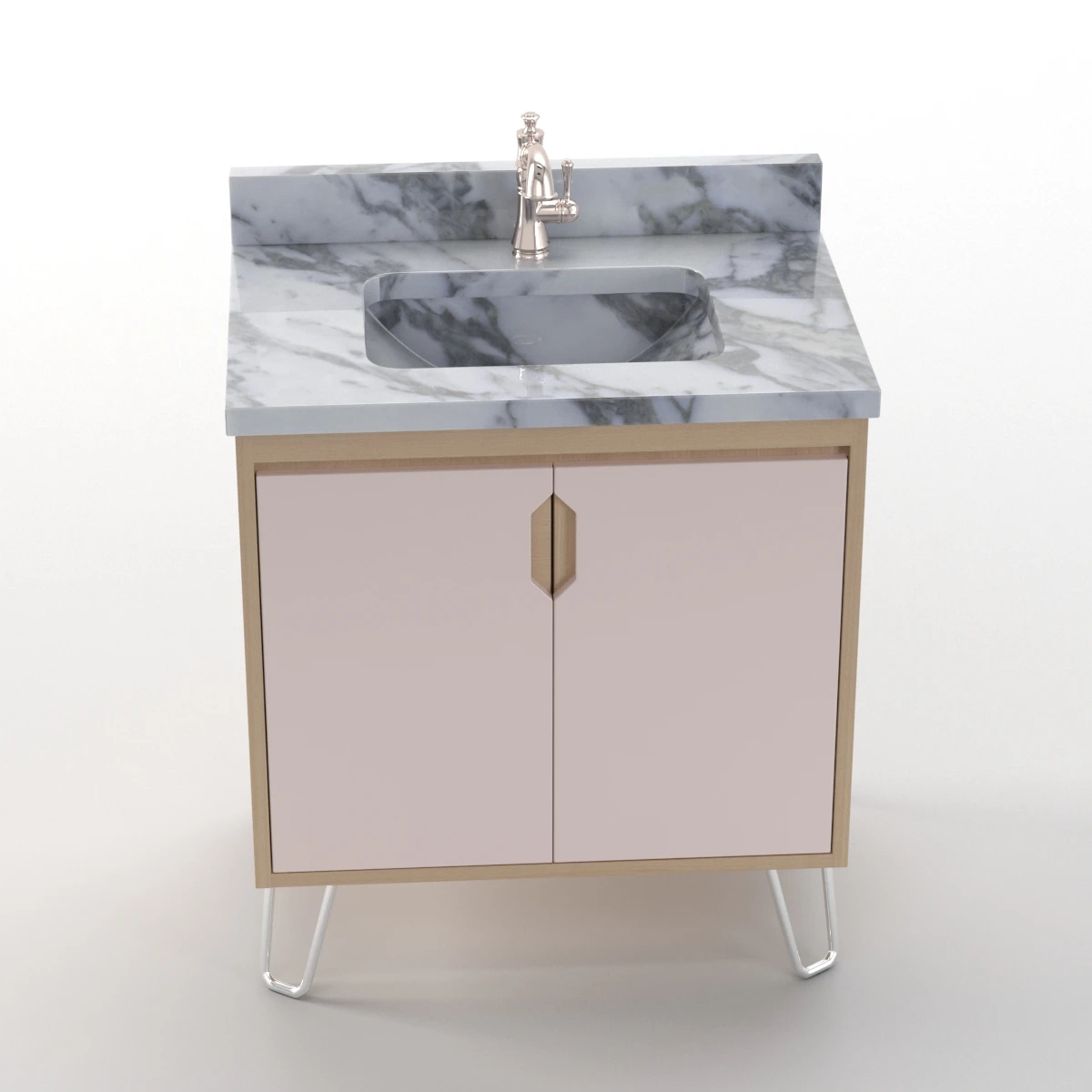 30 inch Millie Teak Vanity for Rectangular Undermount Sink 3D Model_04