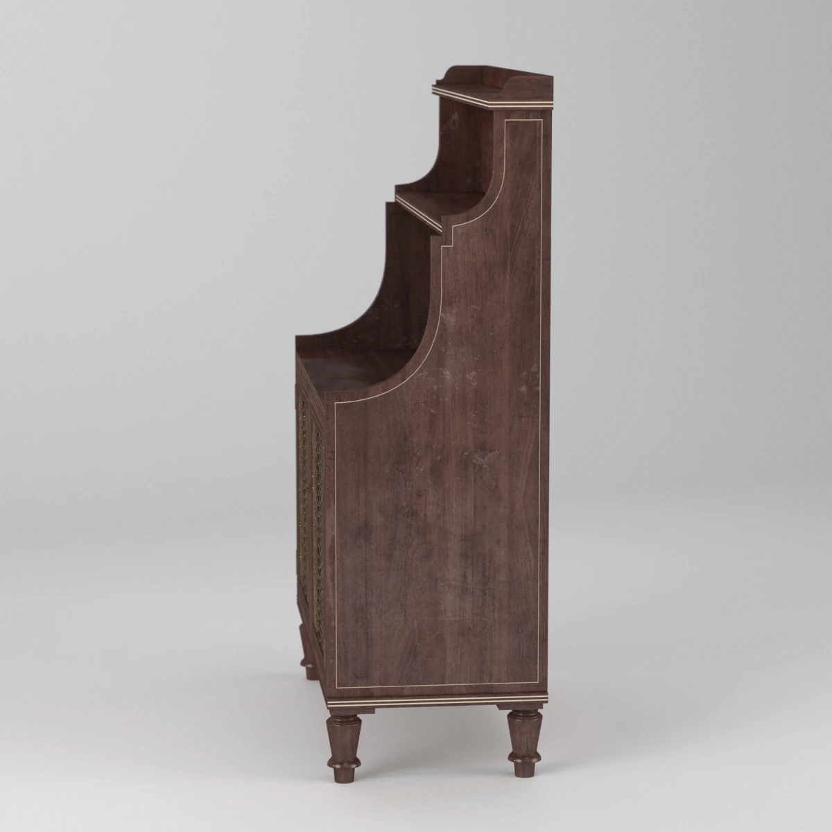 1820s English Regency Period Waterfall Bookcase 3D Model_05