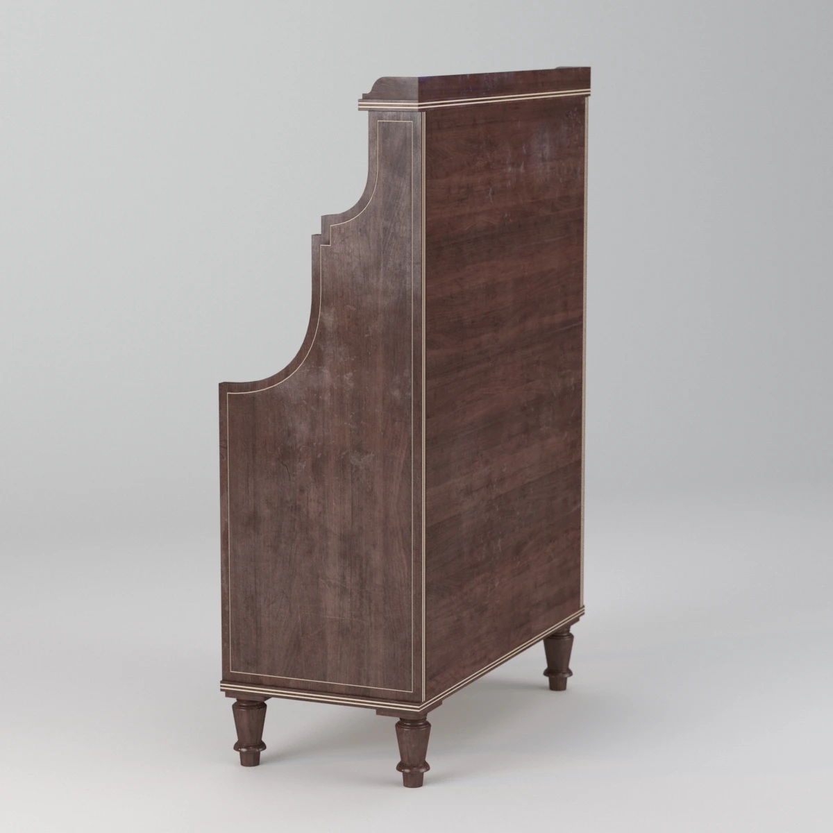 1820s English Regency Period Waterfall Bookcase 3D Model_04