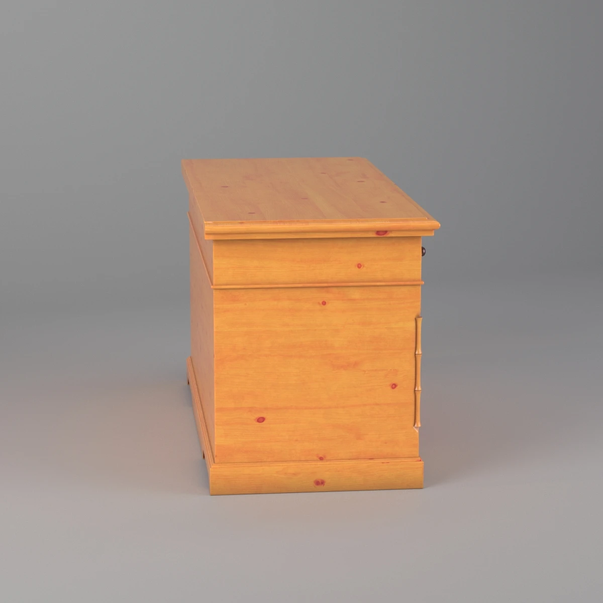 1920s Pine Faux Bamboo Painted Knee Hole Desk 3D Model_03