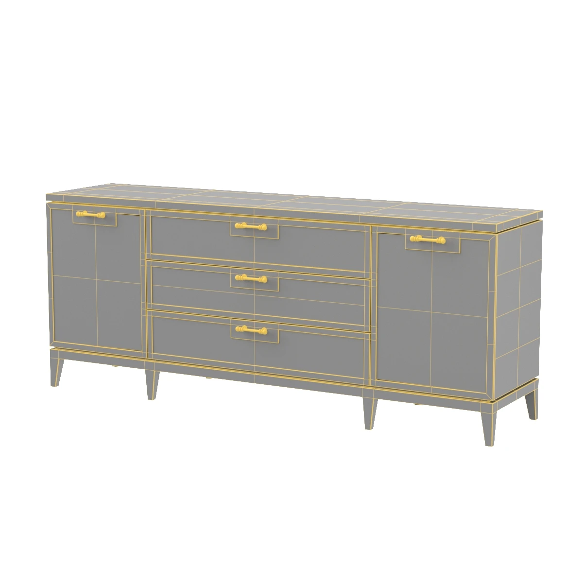 Astor 3 Drawer & 2 Door Cabinet 3D Model_07