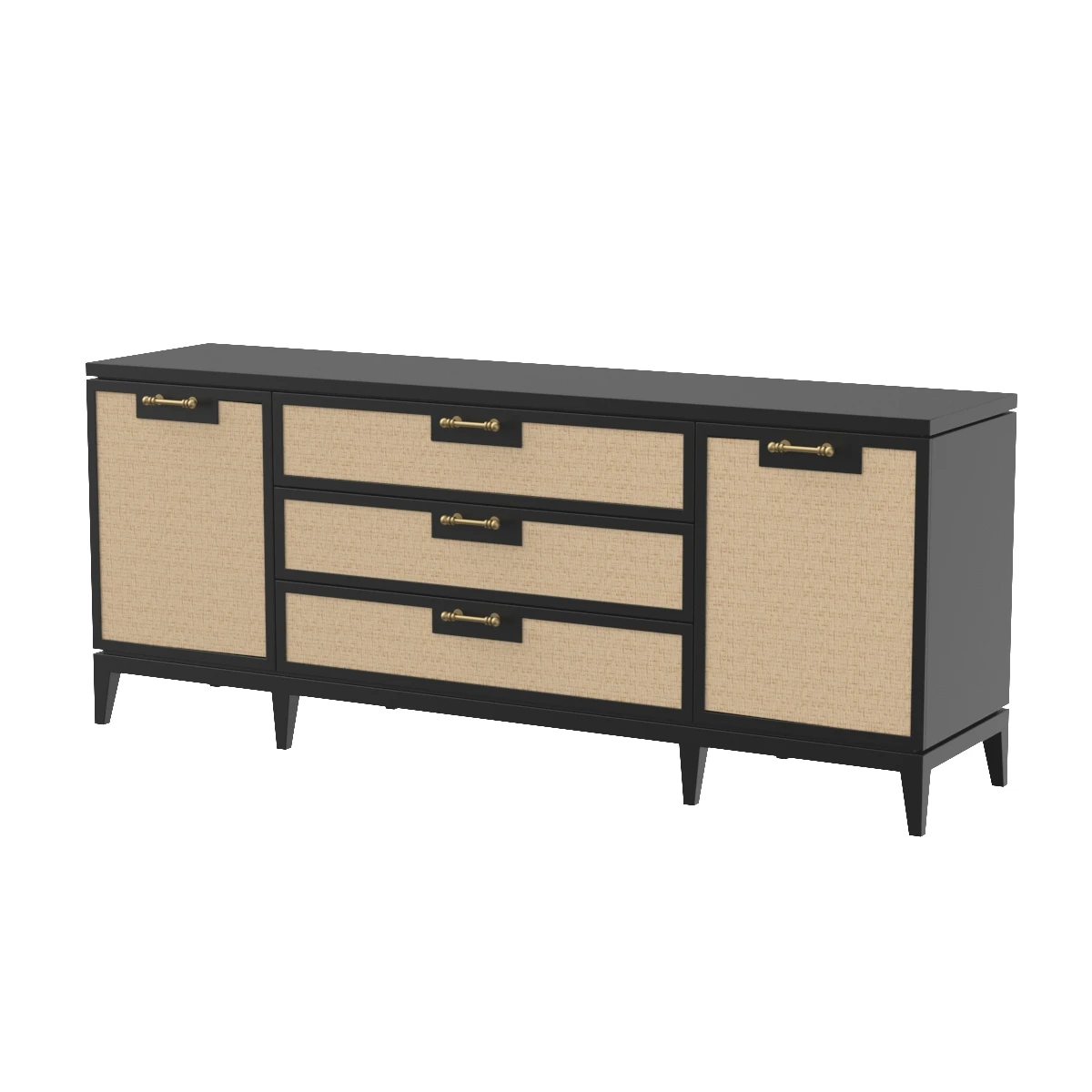 Astor 3 Drawer & 2 Door Cabinet 3D Model_01