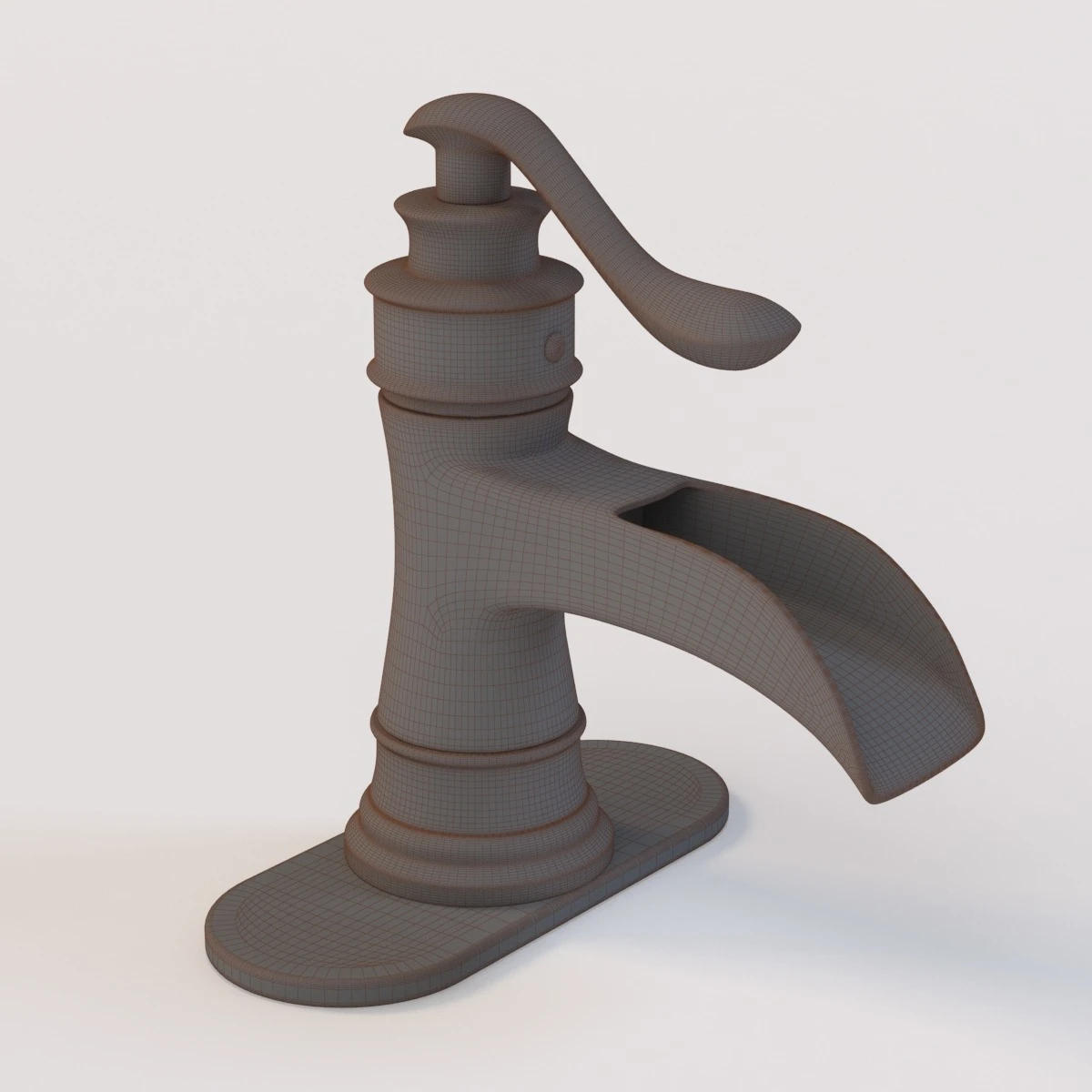 Bathfinesse Oil Rubbed Bronze Bathroom Faucet Single Handle Single Hole 3D Model_08