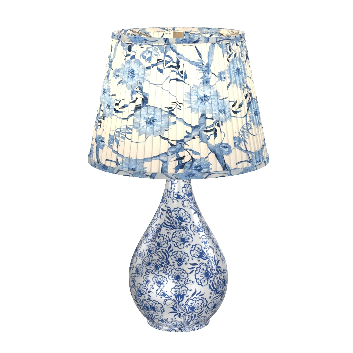 Blue White Chinoiserie Table Lamp 3D Model_04