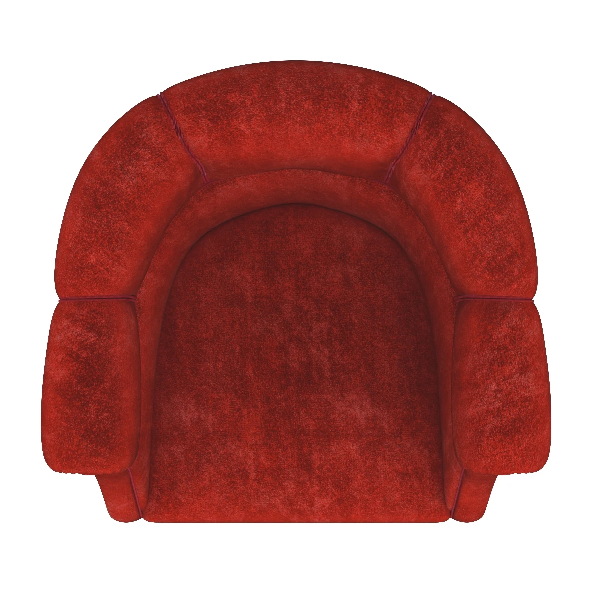 Danish Pair of 1940s Low Lounge Tub Chairs in Red Mohair 3D Model_03