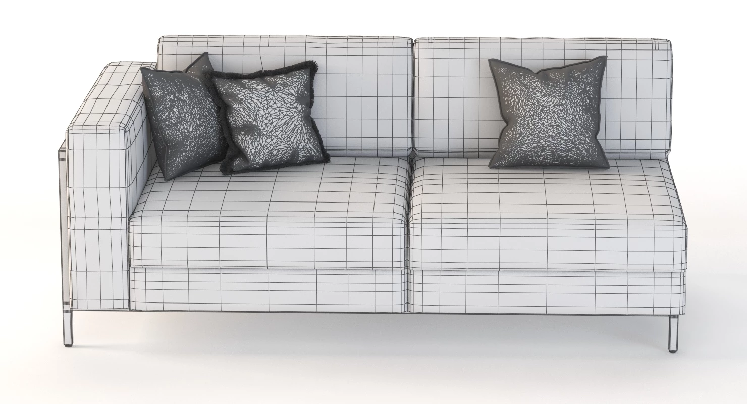 Davenport Corner Sectional Left or Right Sofa Module 3D Model_011