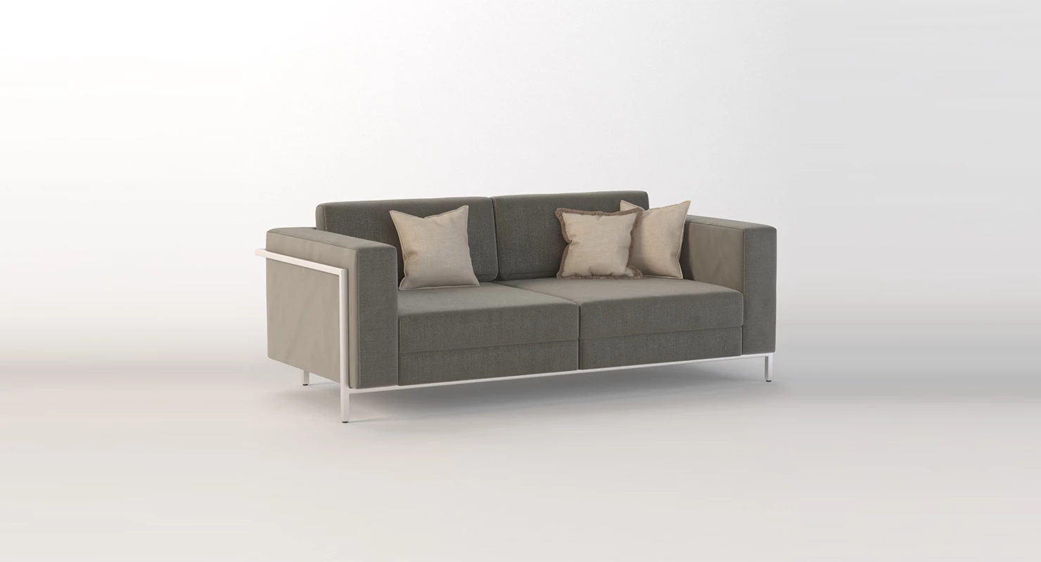 Davenport Two Seater Sectional Sofa 3D Model_01