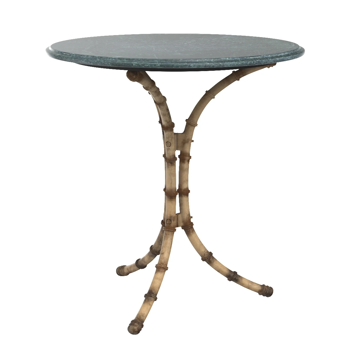 English Green Marble Top Faux Bamboo Cafe Table 3D Model_01