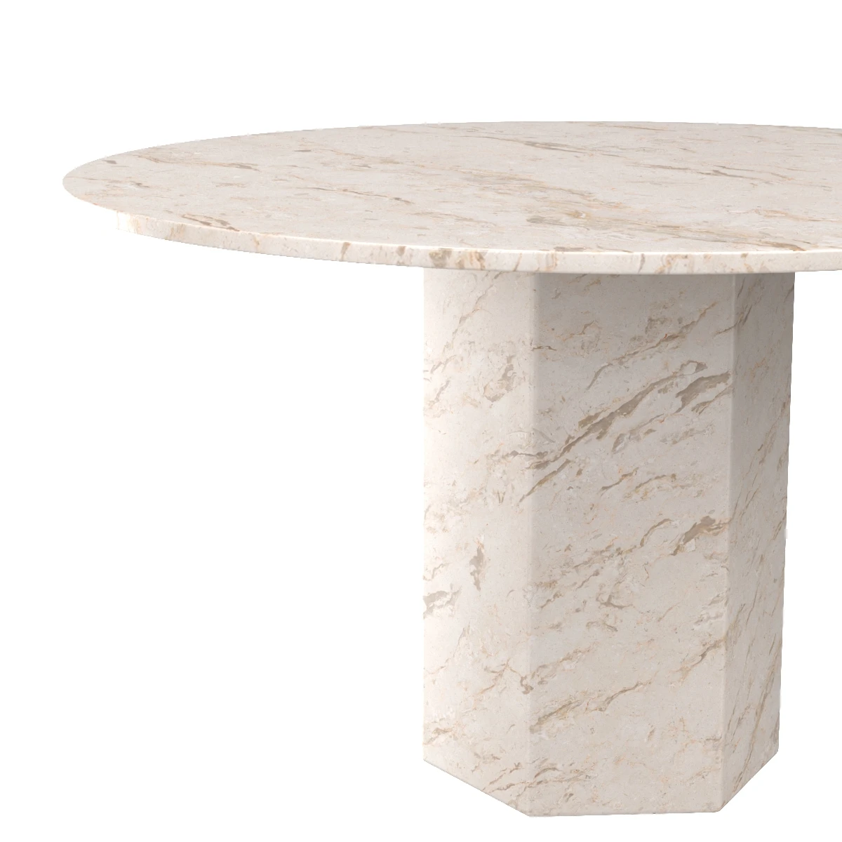 Epic Dining Table Round 130cm White Travertine 3D Model_05