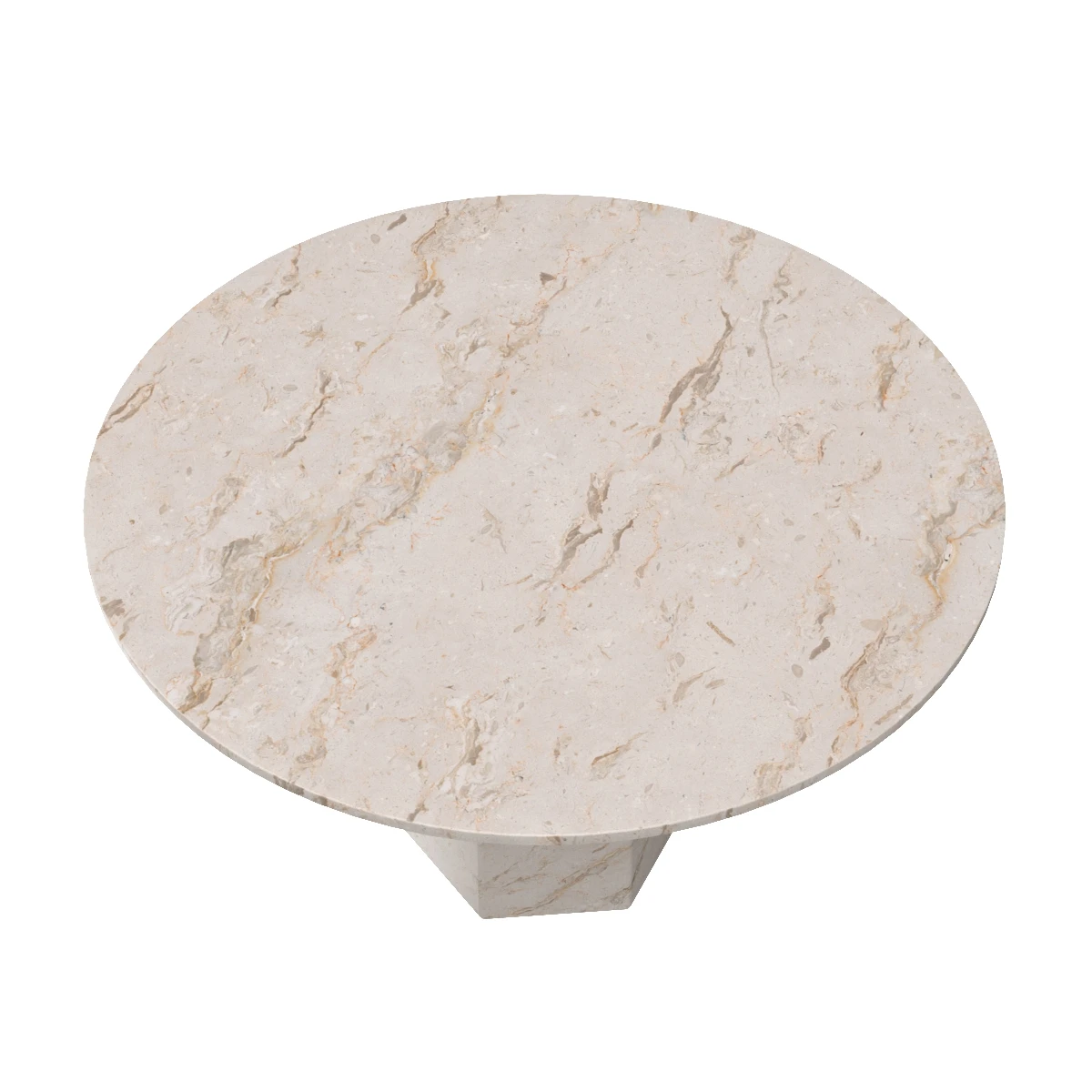 Epic Dining Table Round 130cm White Travertine 3D Model_03