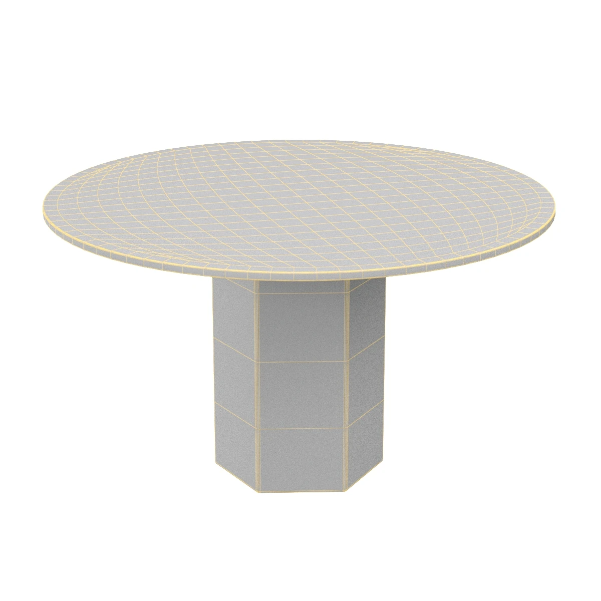 Epic Dining Table Round 130cm White Travertine 3D Model_07