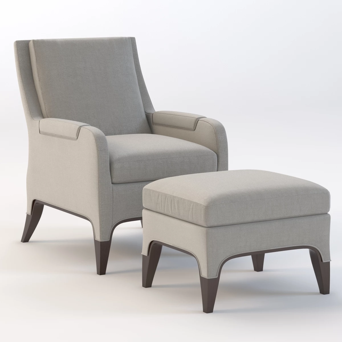 Giles Chair and Ottoman HC9507-24 3D Model_01