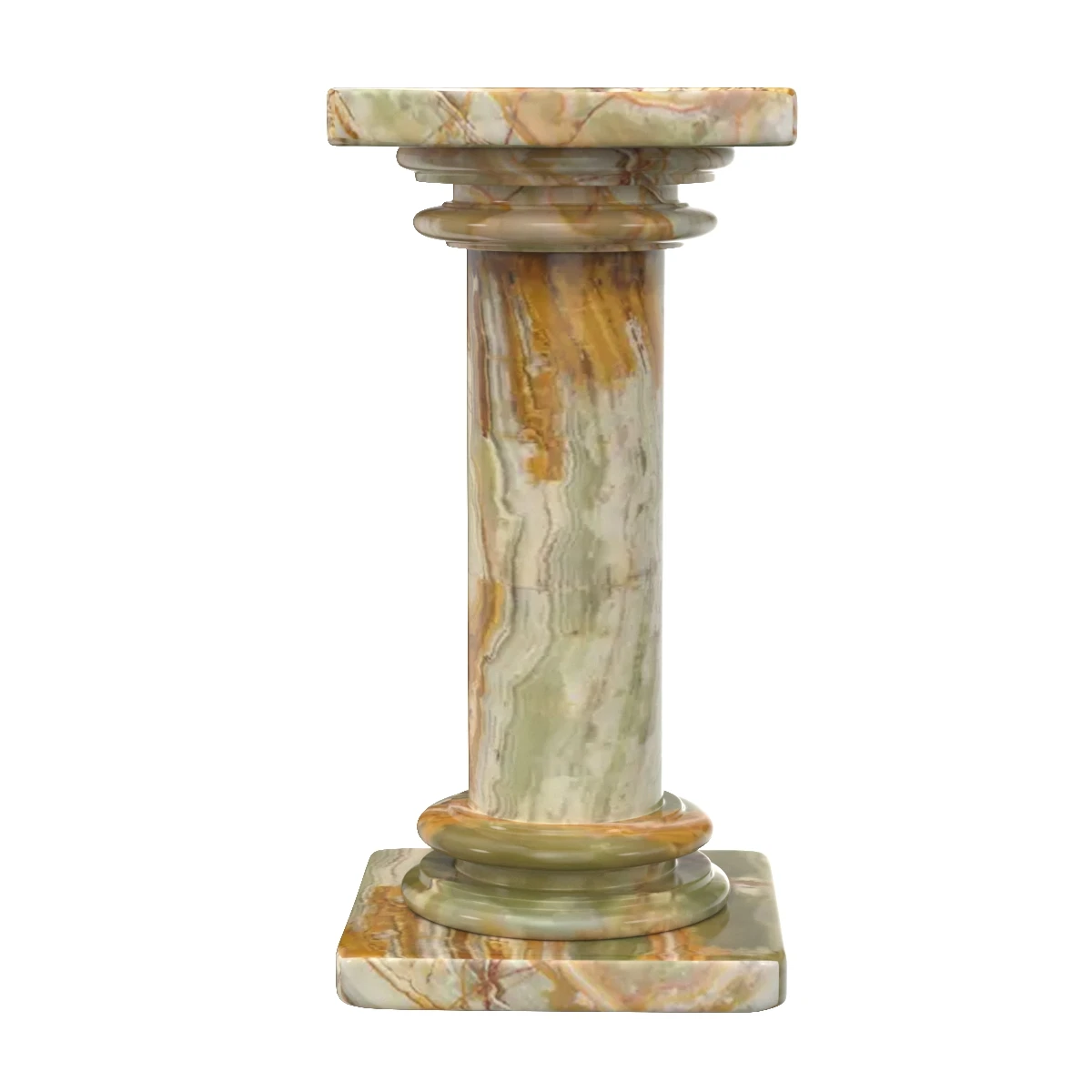 Green Onyx Classical Column Pedestal Stand Side Table 3D Model_06