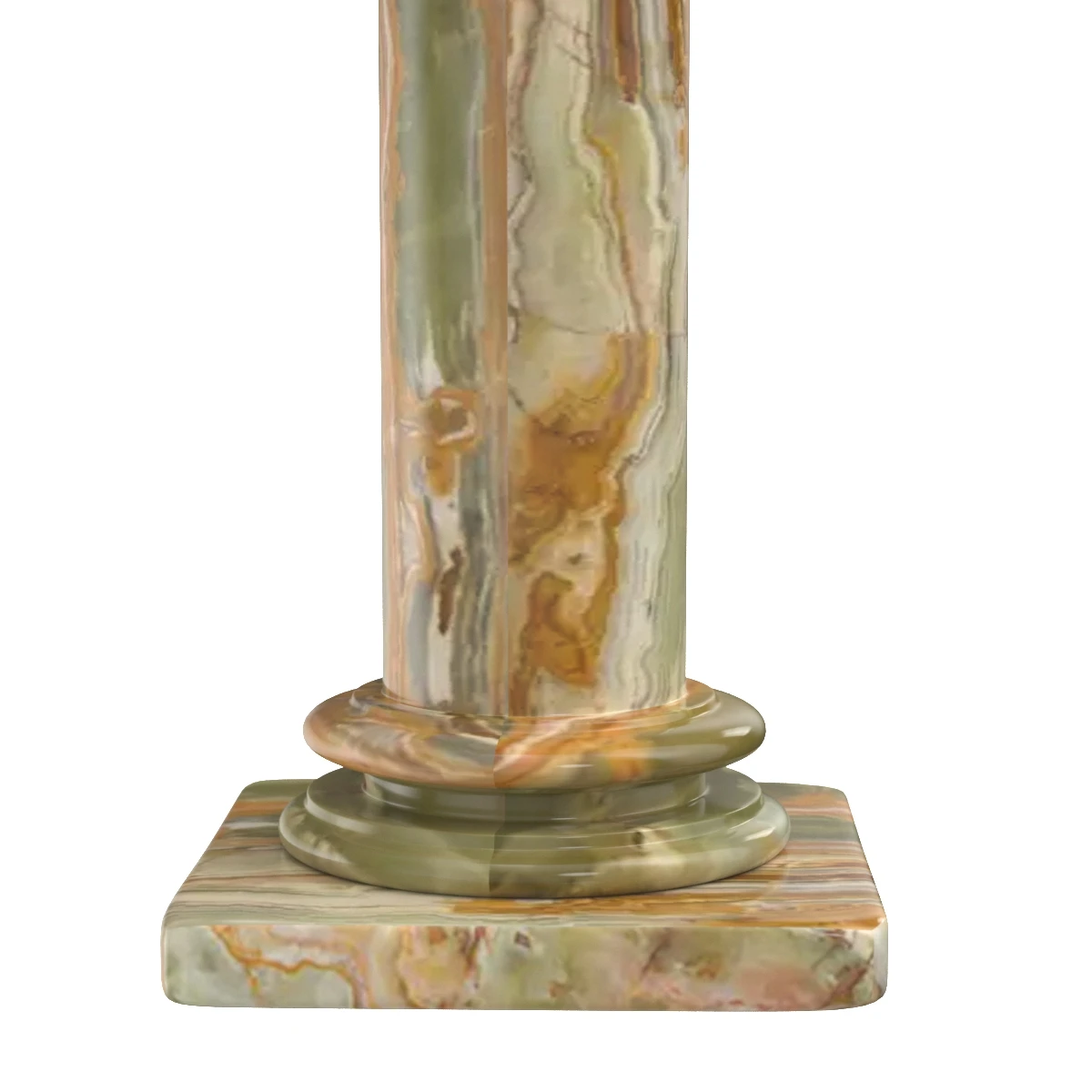 Green Onyx Classical Column Pedestal Stand Side Table 3D Model_05