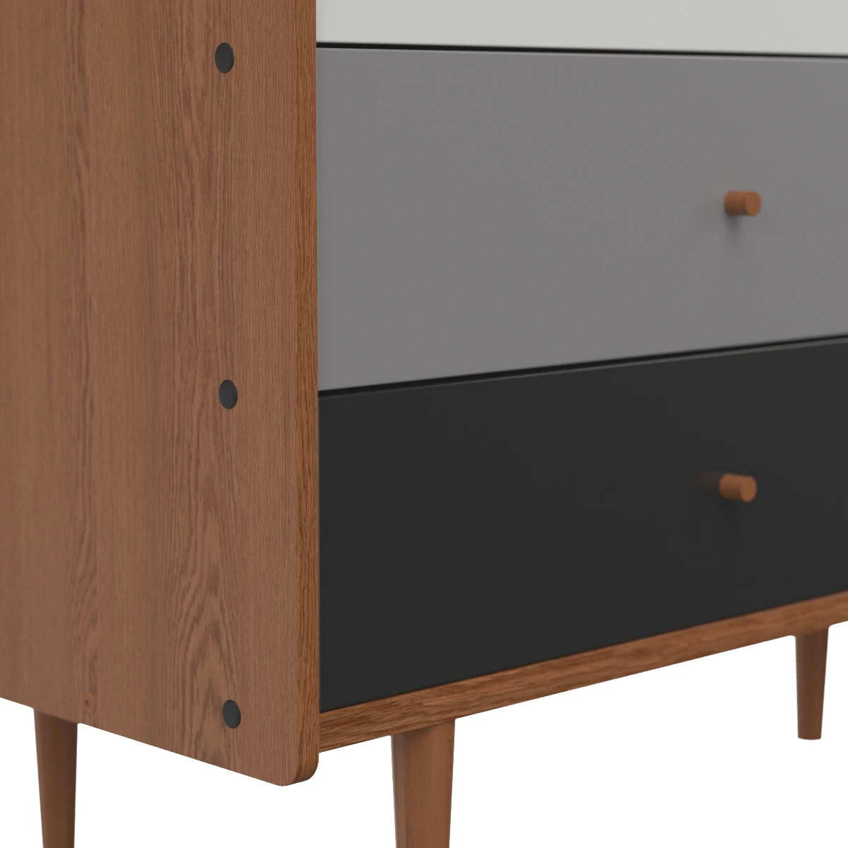 Halden Mid Century Modern Multicolor Walnut Brown 6 Drawer Dresser 3D Model_05