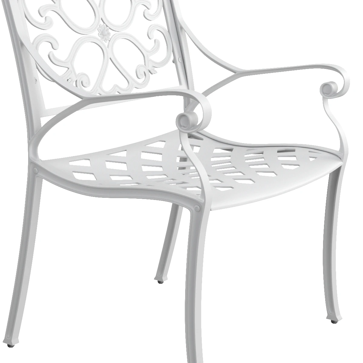 Home Styles Biscayne Set of 2 White Metal Frame Stationary Dining Chair 3D Model_05