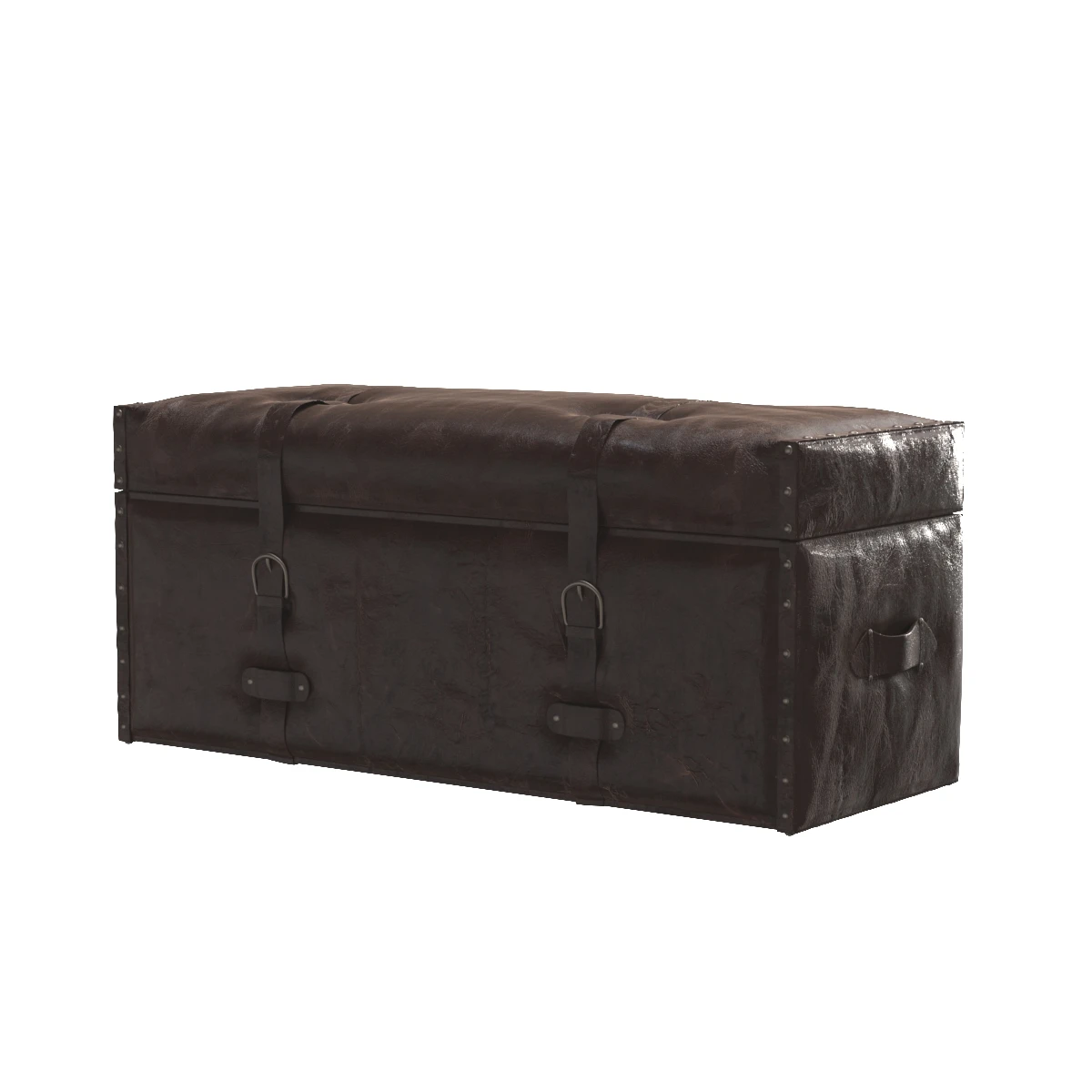 Laramie Trunk Leather Storage Bench 3D Model_06