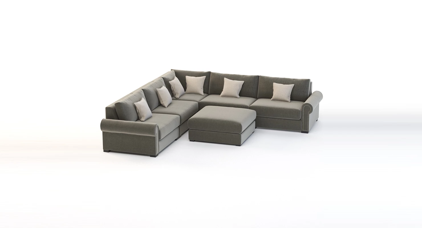 Lebanon Modular Sectional Corner Sofa Five Seater 3D Model_01