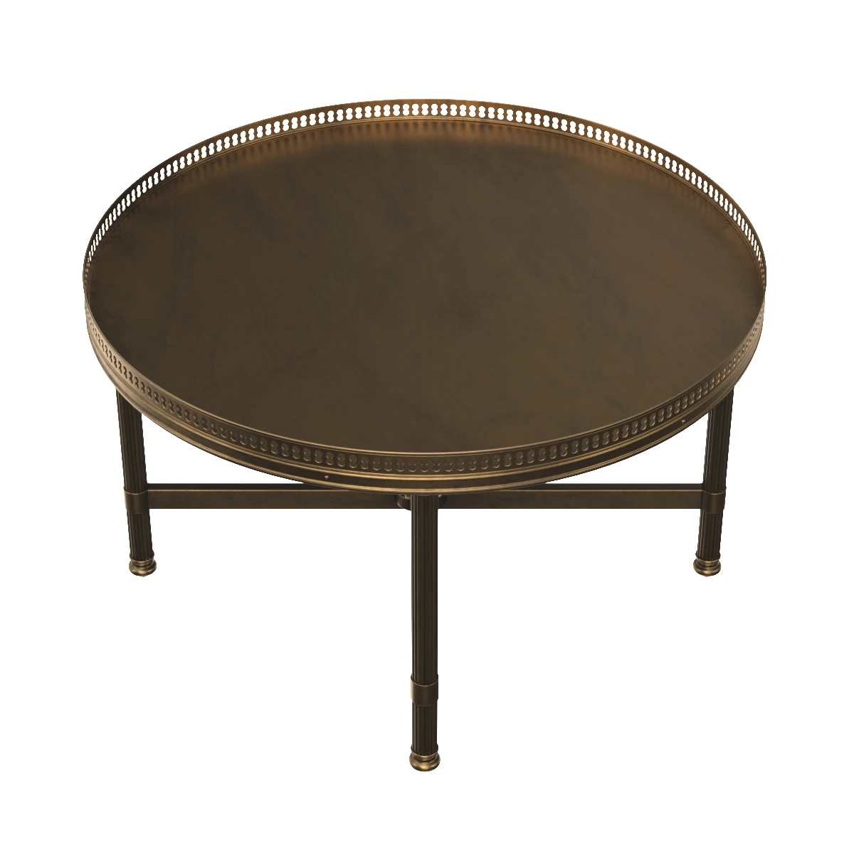 Maison Jansen Small Round Brass Coffee Table 3D Model_03