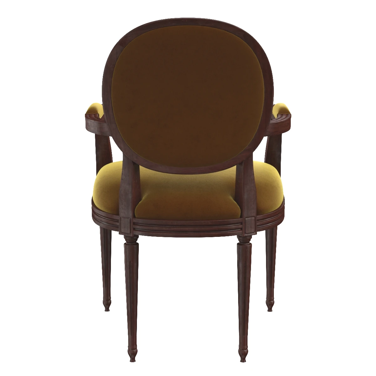 Oval Back Dining Chair with Arms 3D Model_04