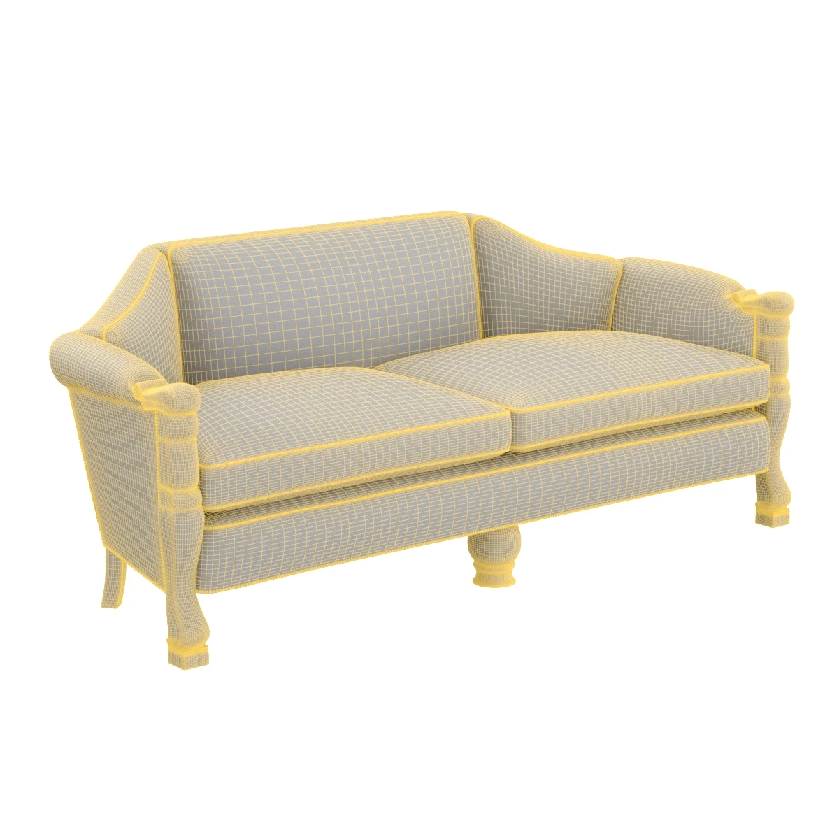 Sublime Fully Restored Regency 1810 Sofa 3D Model_07