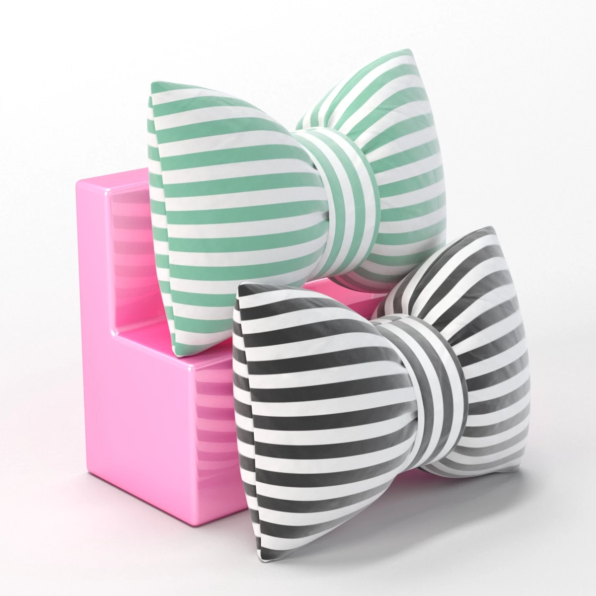 Cute Bow Cushion 3D Model_01