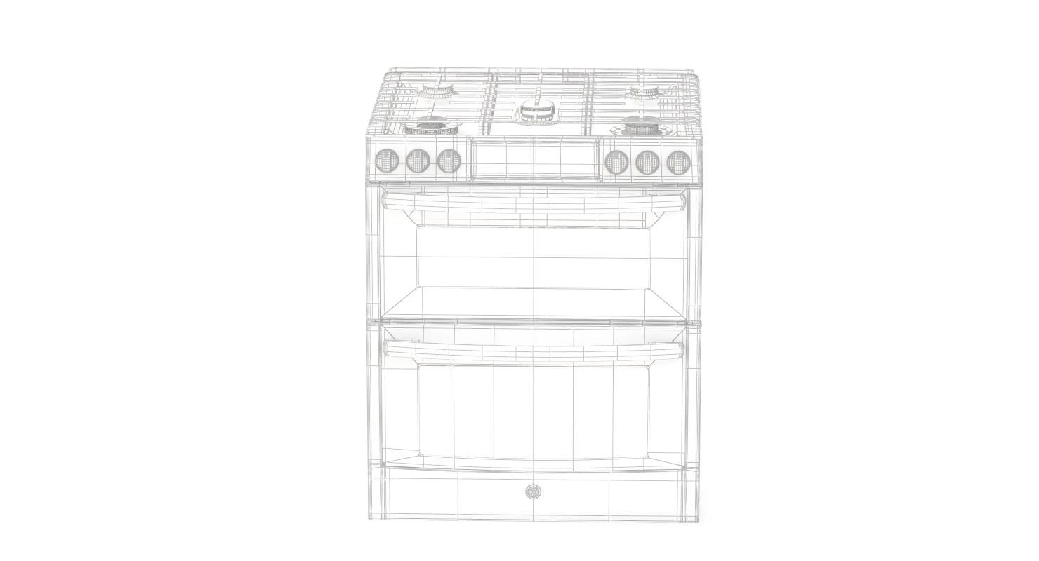 30 inch Slide In Front Control Double Oven Gas Convection Range 3D Model_010