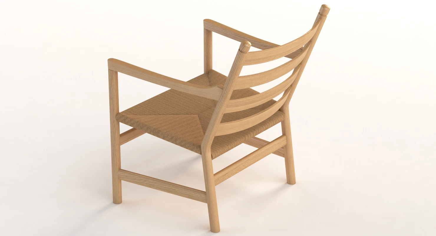 Ch44 Carl Hansen And Son Armchair 3D Model_03