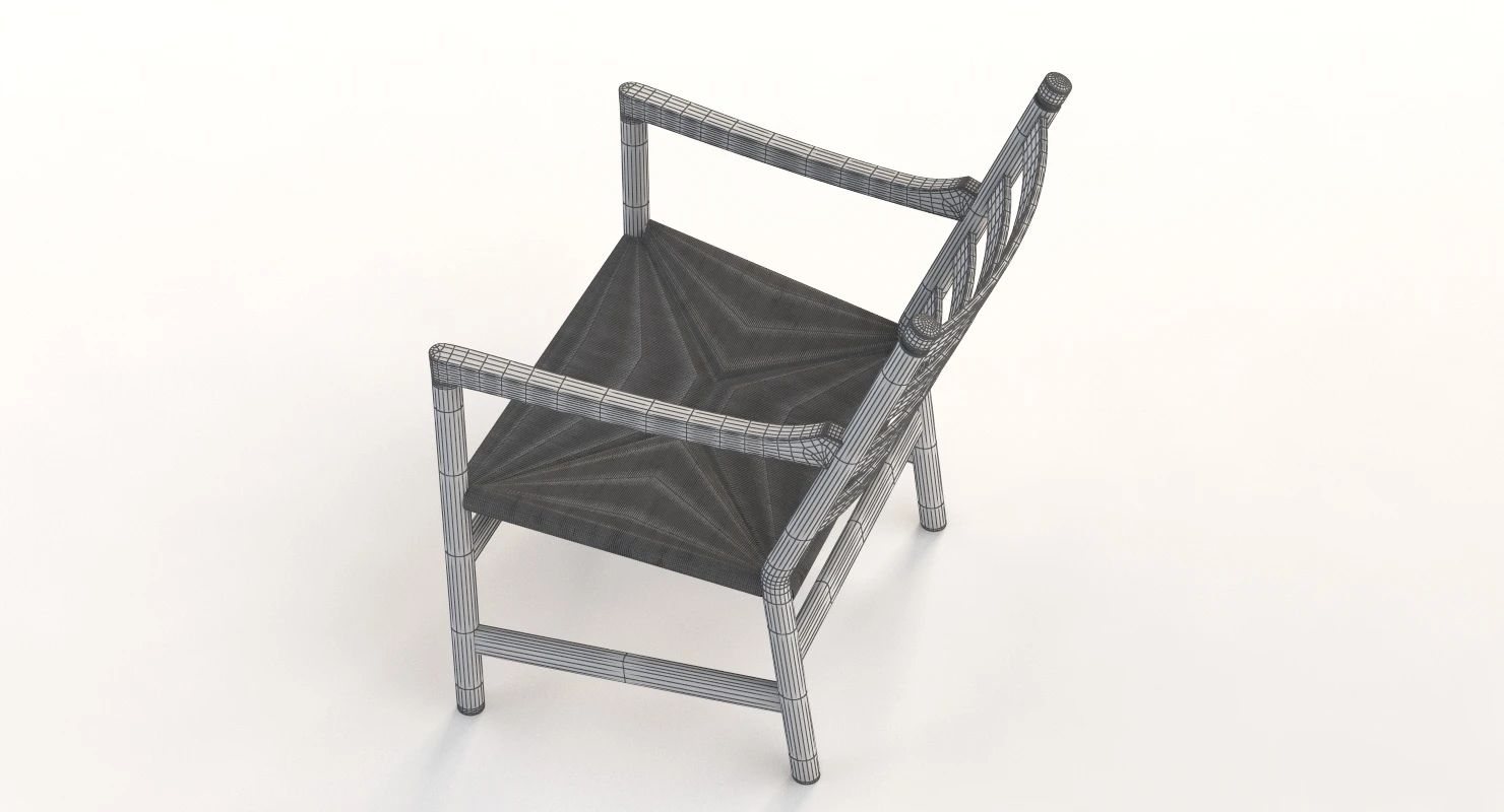 Ch44 Carl Hansen And Son Armchair 3D Model_014