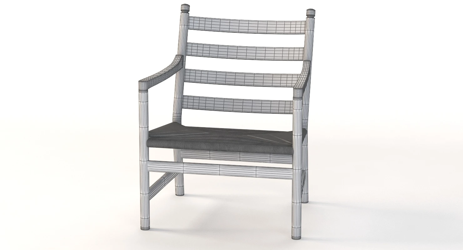 Ch44 Carl Hansen And Son Armchair 3D Model_012