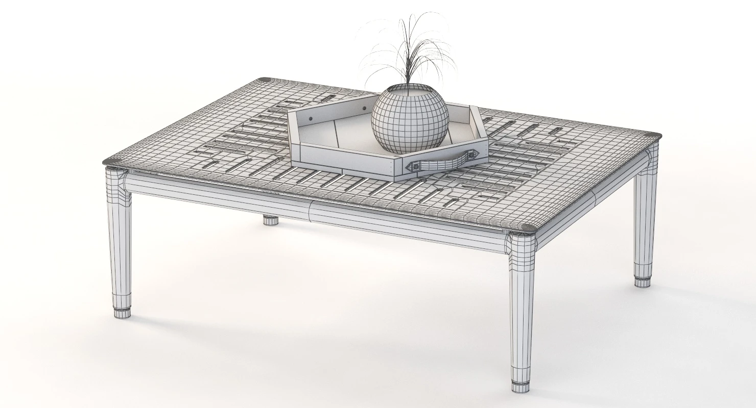Conic Coffee Table with Centerpiece 3D Model_010