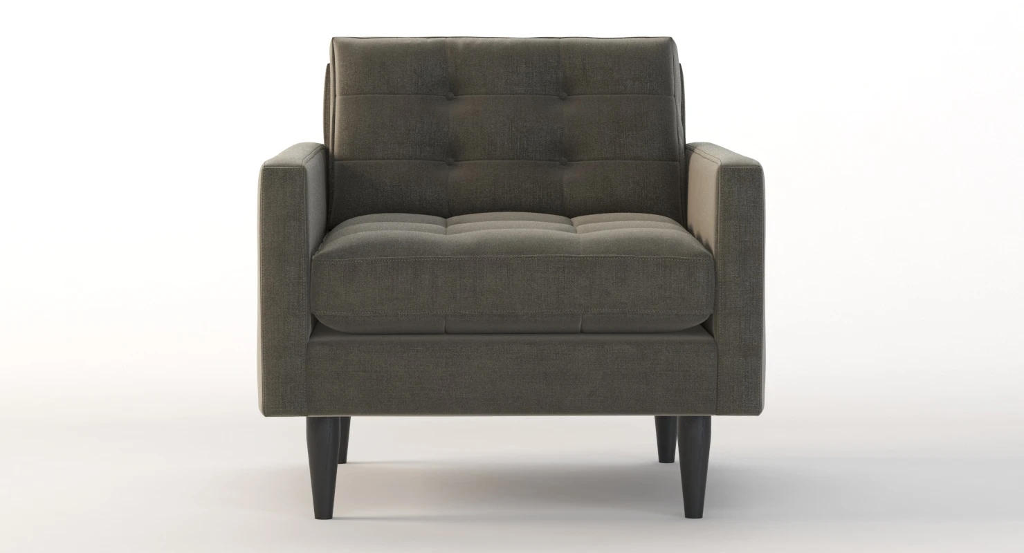 Crate And Barrel Tufted Petrie Midcentury Club Chair 3D Model_03
