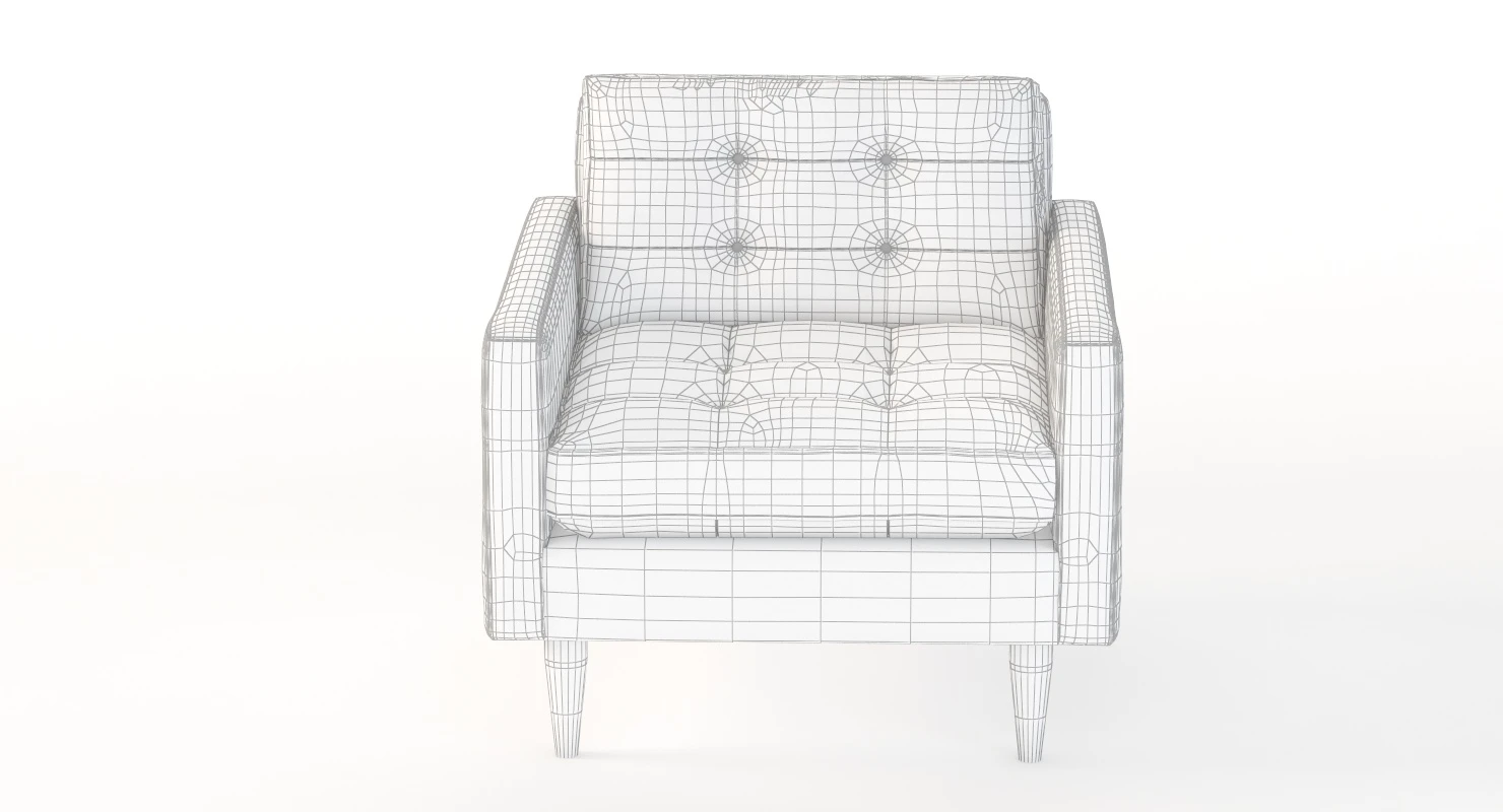 Crate And Barrel Tufted Petrie Midcentury Club Chair 3D Model_011