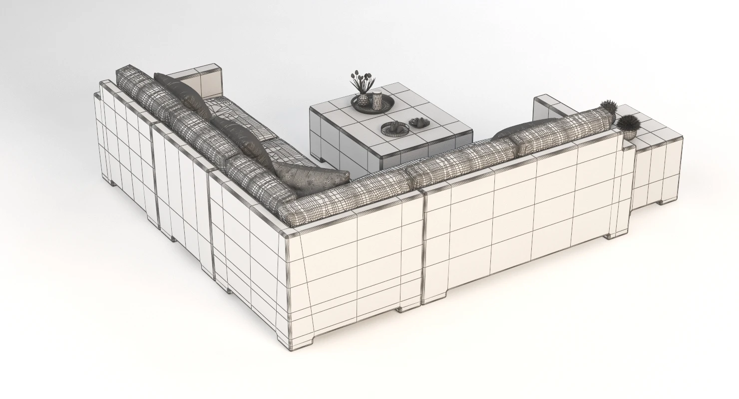 Crate and Barrel Ventura Umber Outdoor wicker Sofa Set V2 3D Model_011