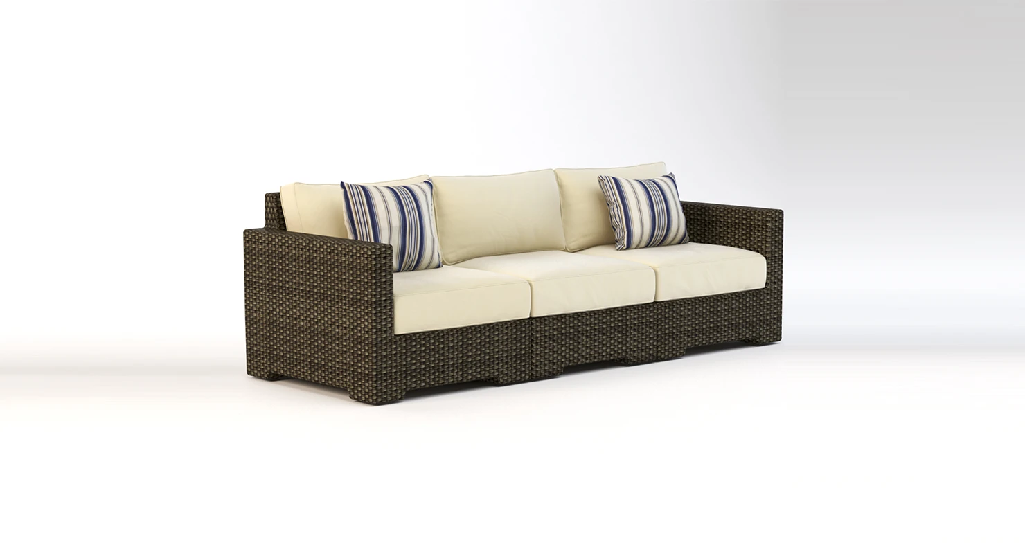 Crate and Barrel Ventura Umber Three Seater Sofa 3D Model_01