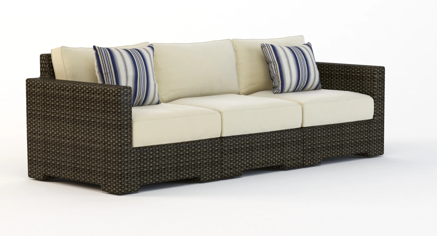 Crate and Barrel Ventura Umber Three Seater Sofa 3D Model_04