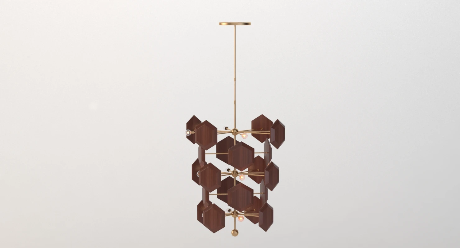 Currey Honeycomb Chandelier 3D Model_05