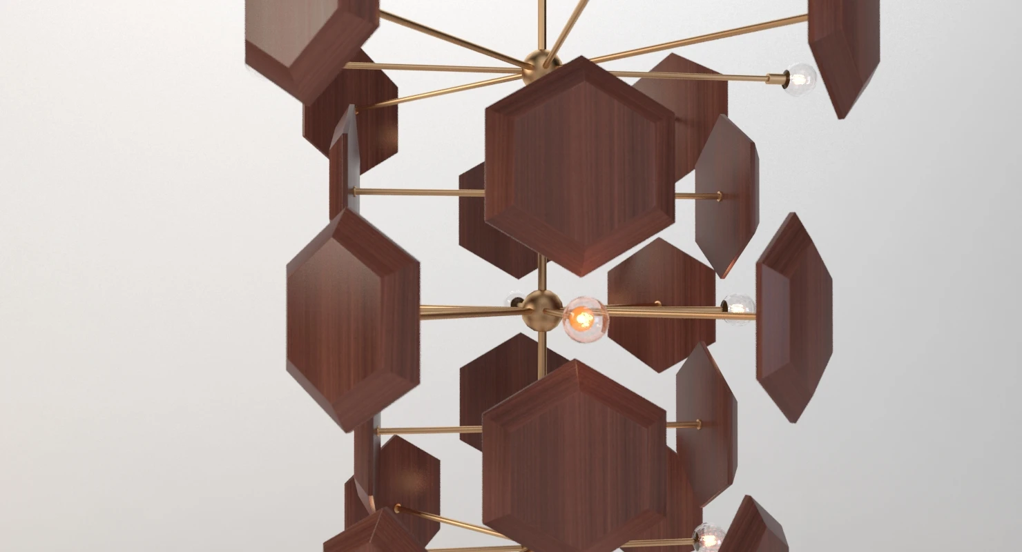 Currey Honeycomb Chandelier 3D Model_03
