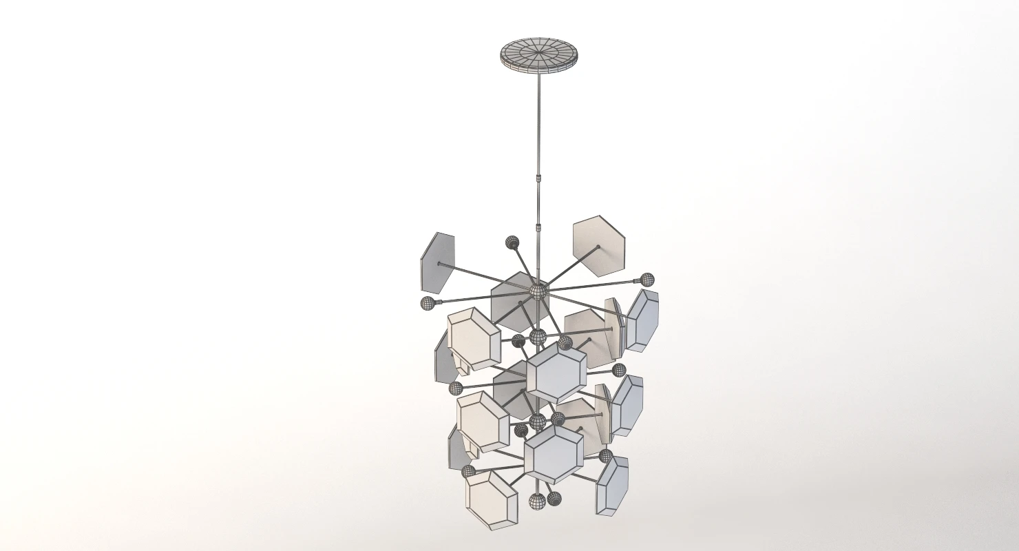 Currey Honeycomb Chandelier 3D Model_010