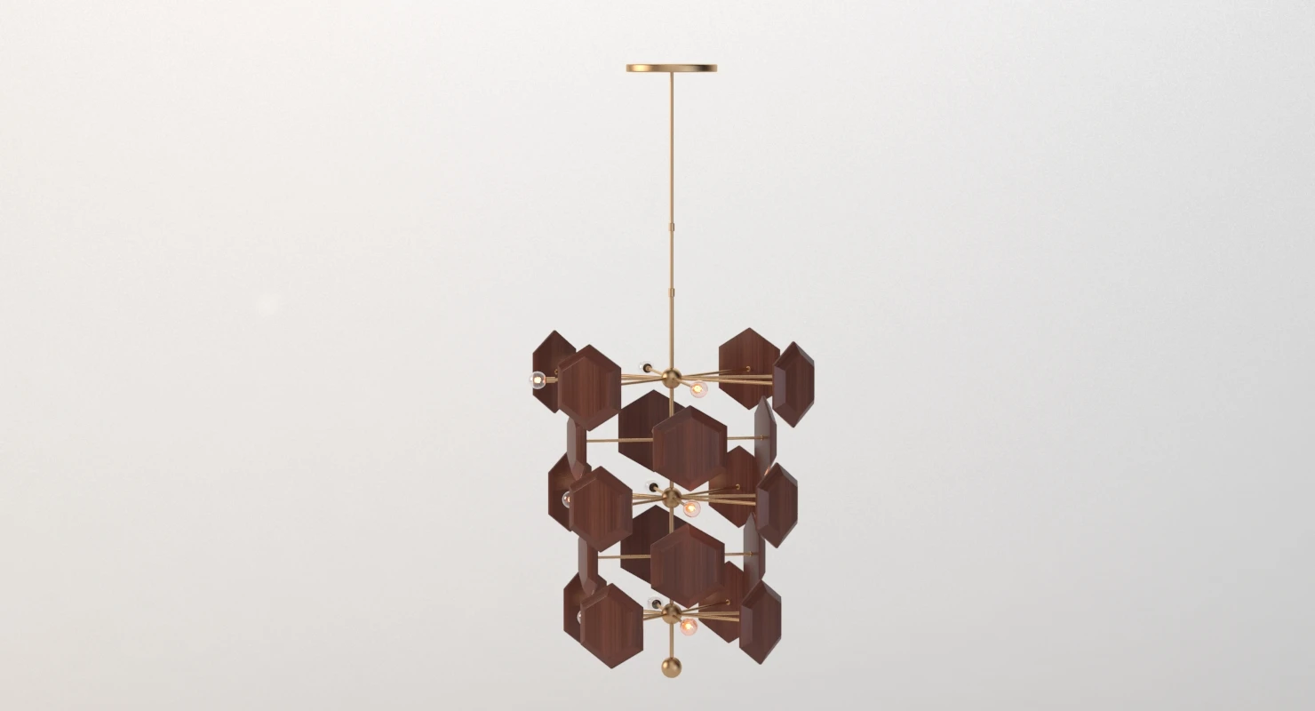 Currey Honeycomb Chandelier 3D Model_08