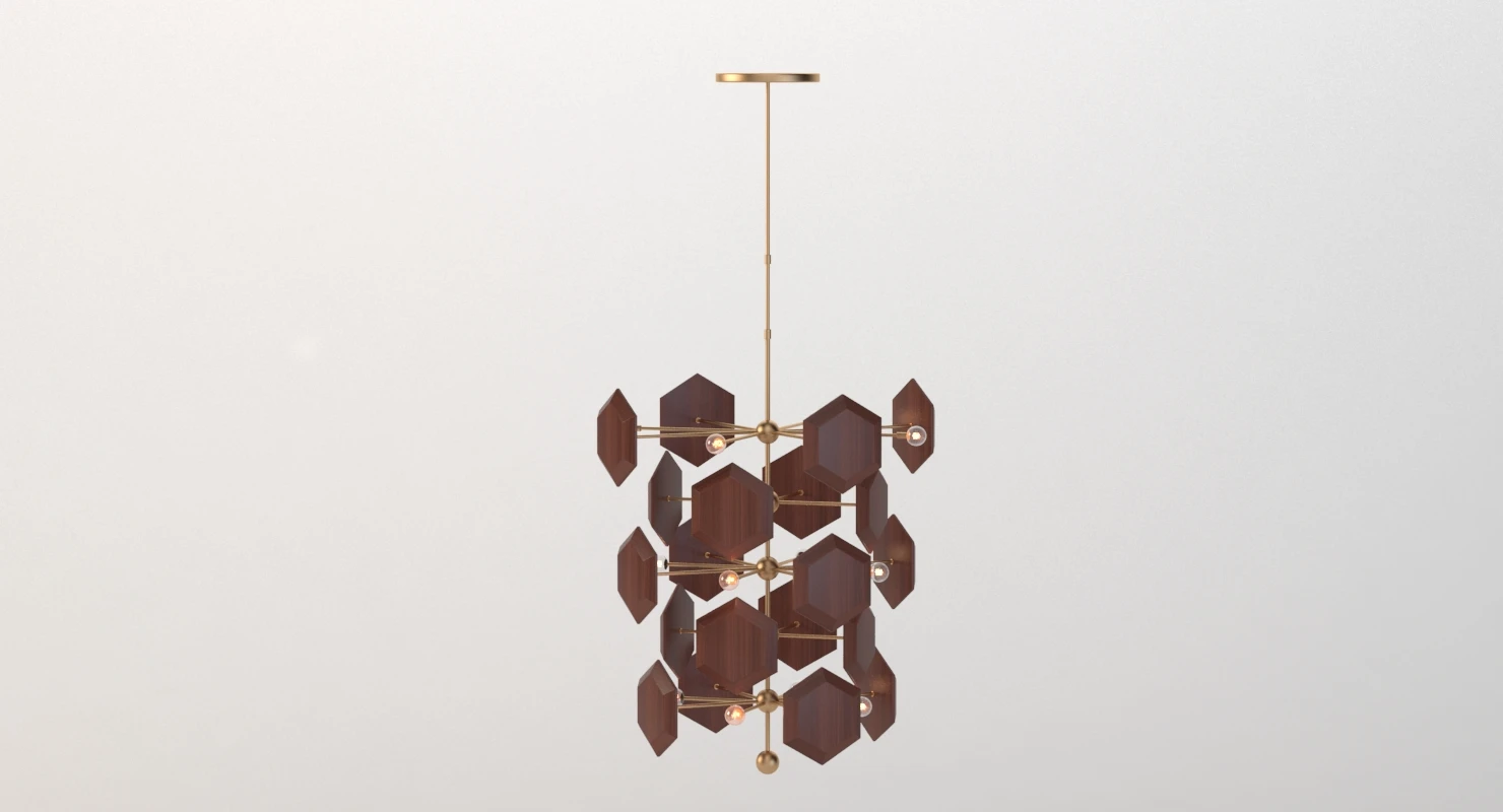 Currey Honeycomb Chandelier 3D Model_06